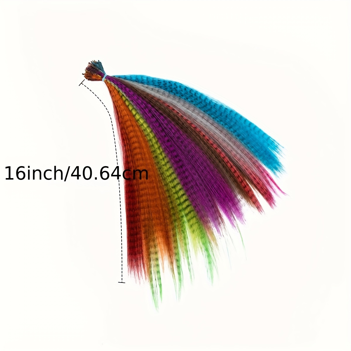 Colorful Strands Synthetic Hair Feathers Extensions Mixed - Temu