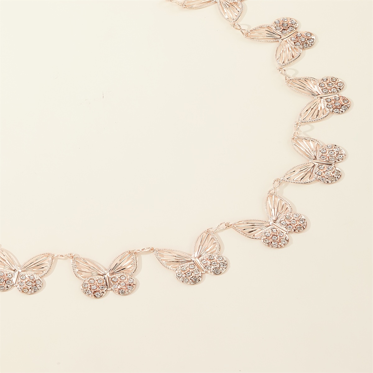 a stylish waist belt women in rose golden color diamonds a Temu