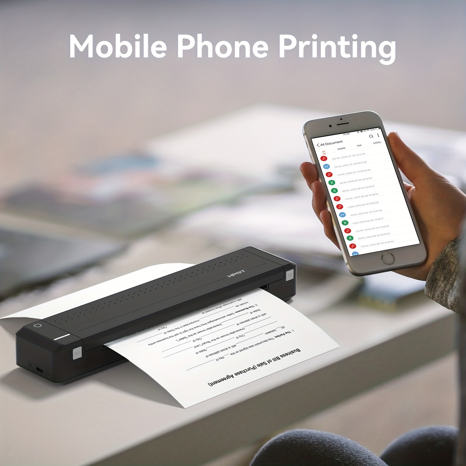 Impresoras portátiles inalámbricas para viajes, impresora térmica sin  tinta, impresora móvil Bluetooth M08F compatible con letras de 8.5 x 11