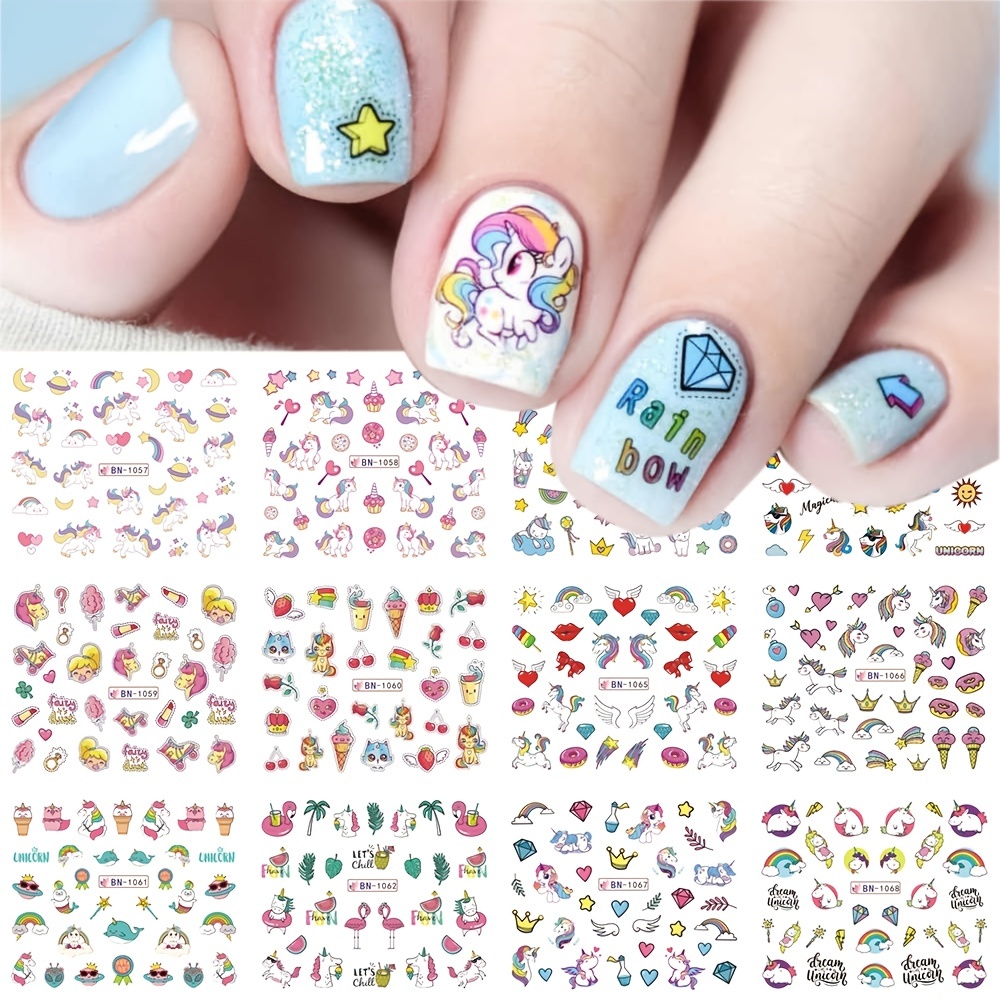 Pegatinas stickers para uñas unicornios OMY