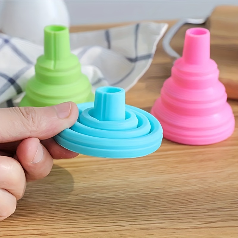 Handheld Silicone Folding Funnel Portable Oil Pot Funnels Hung