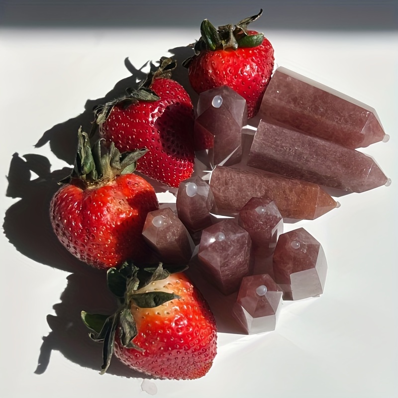 Strawberry Quartz Hexagonal Column Healing Crystal Wand