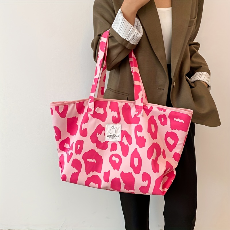 Leopard Pattern Canvas Tote Bag Trendy Womens Large Capacity Shoulder  Shopper Bag - Bags & Luggage - Temu Israel