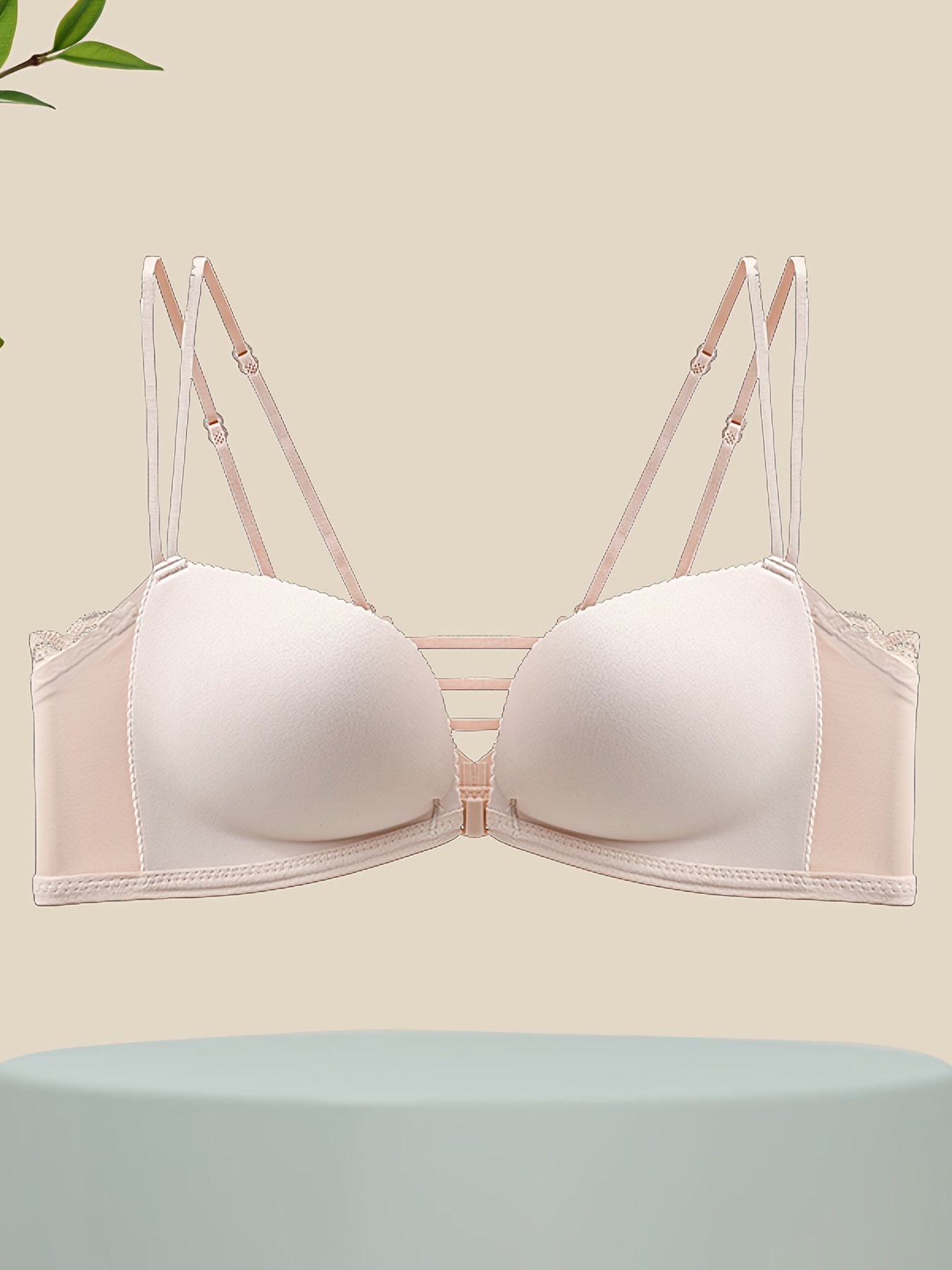 Front Buckle Double Thin Straps Cut Bras Comfortable No - Temu Canada
