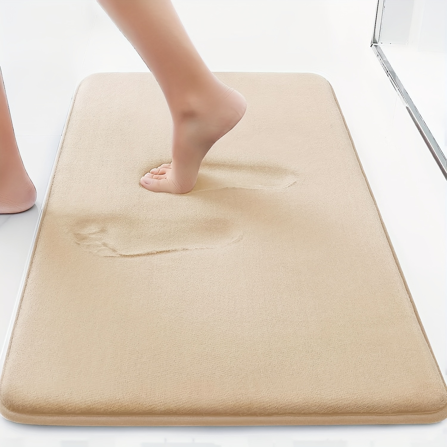 Solid Color Memory Foam Bath Rug Soft Non slip Absorbent - Temu