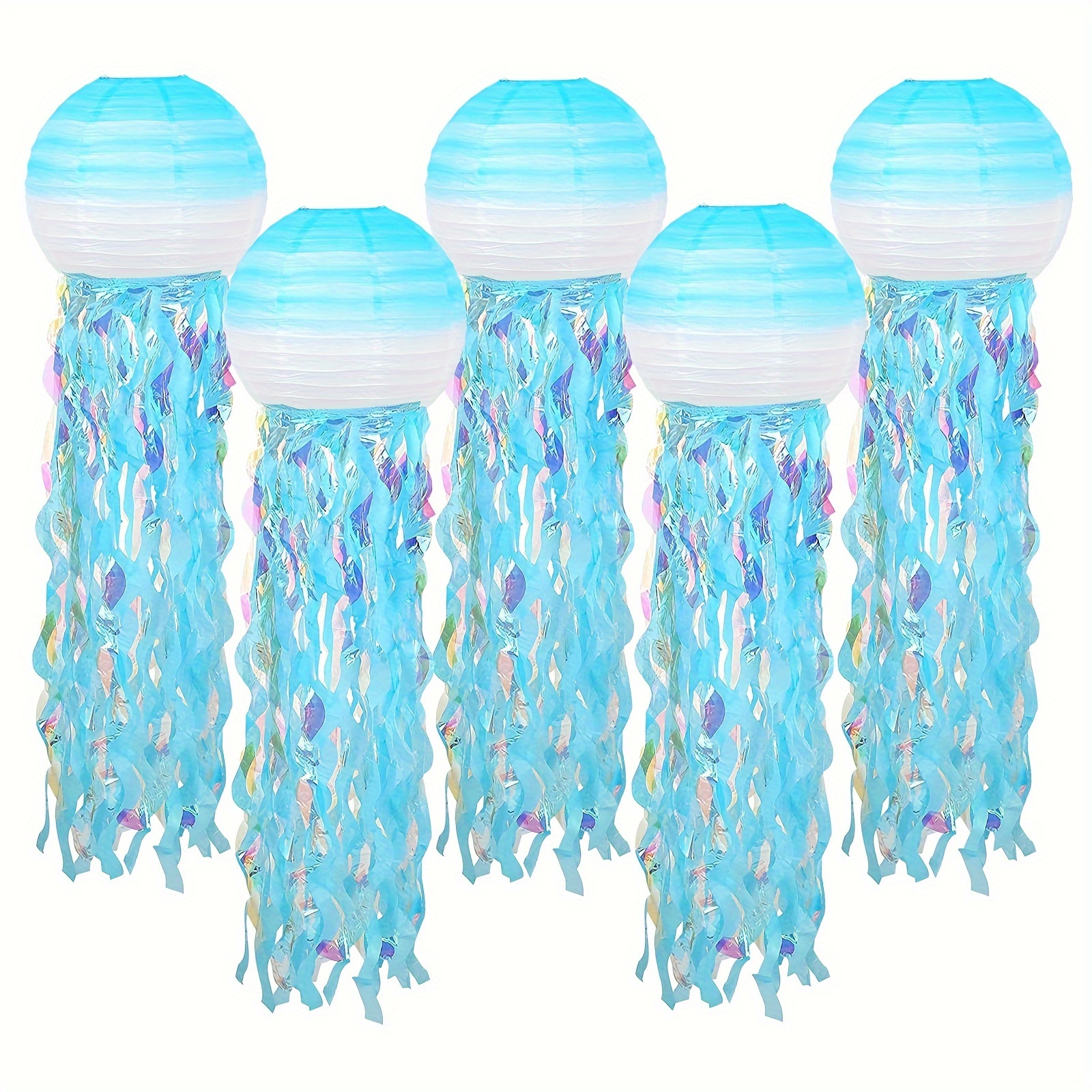 Jelly Fish Paper Lanterns Purple Blue Hanging Lantern - Temu