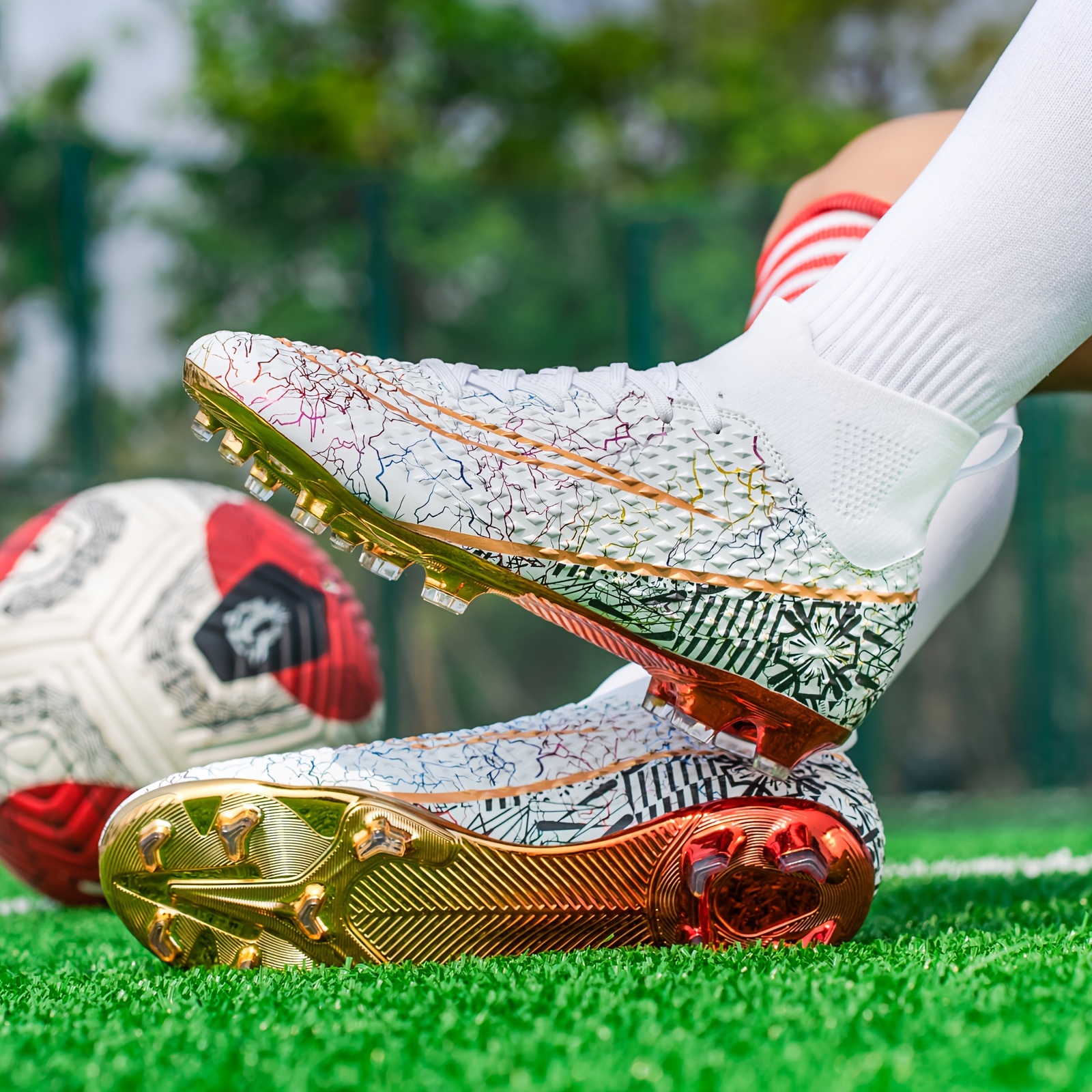 Professional Anti-skid Lace Up AG Soccer Cleats