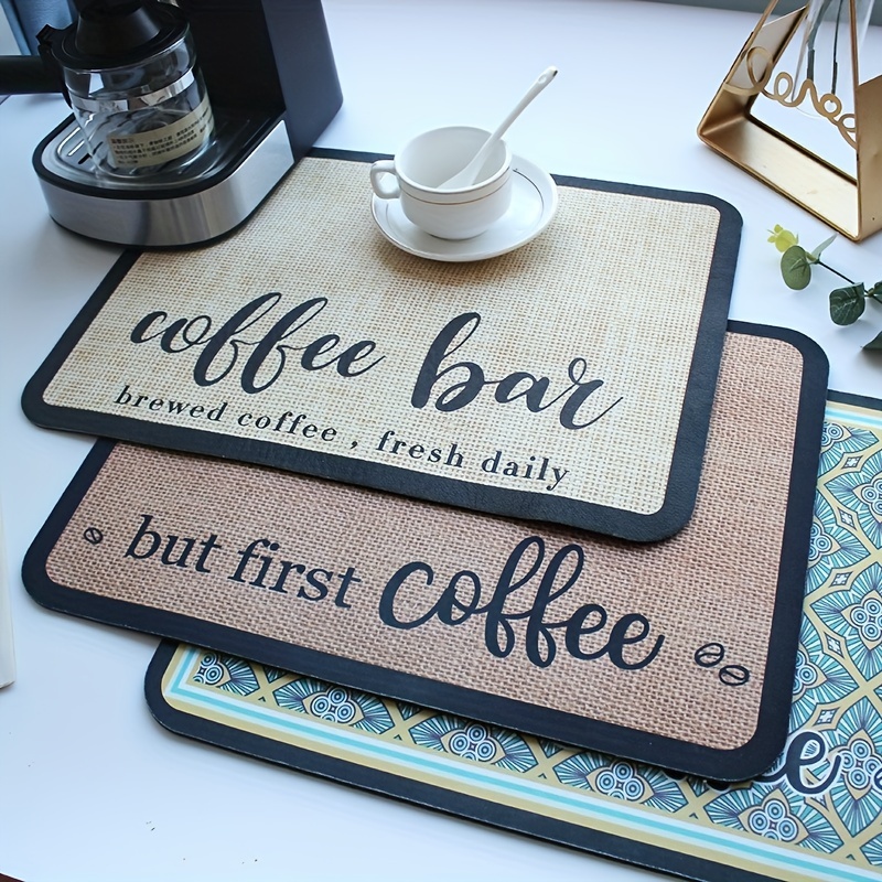 Large Size Thicker Bar Mat for Countertop Dish Drying Mat, Coffee