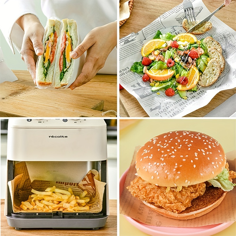 Printed Parchment Paper Disposable Air Fryer Liners Non - Temu