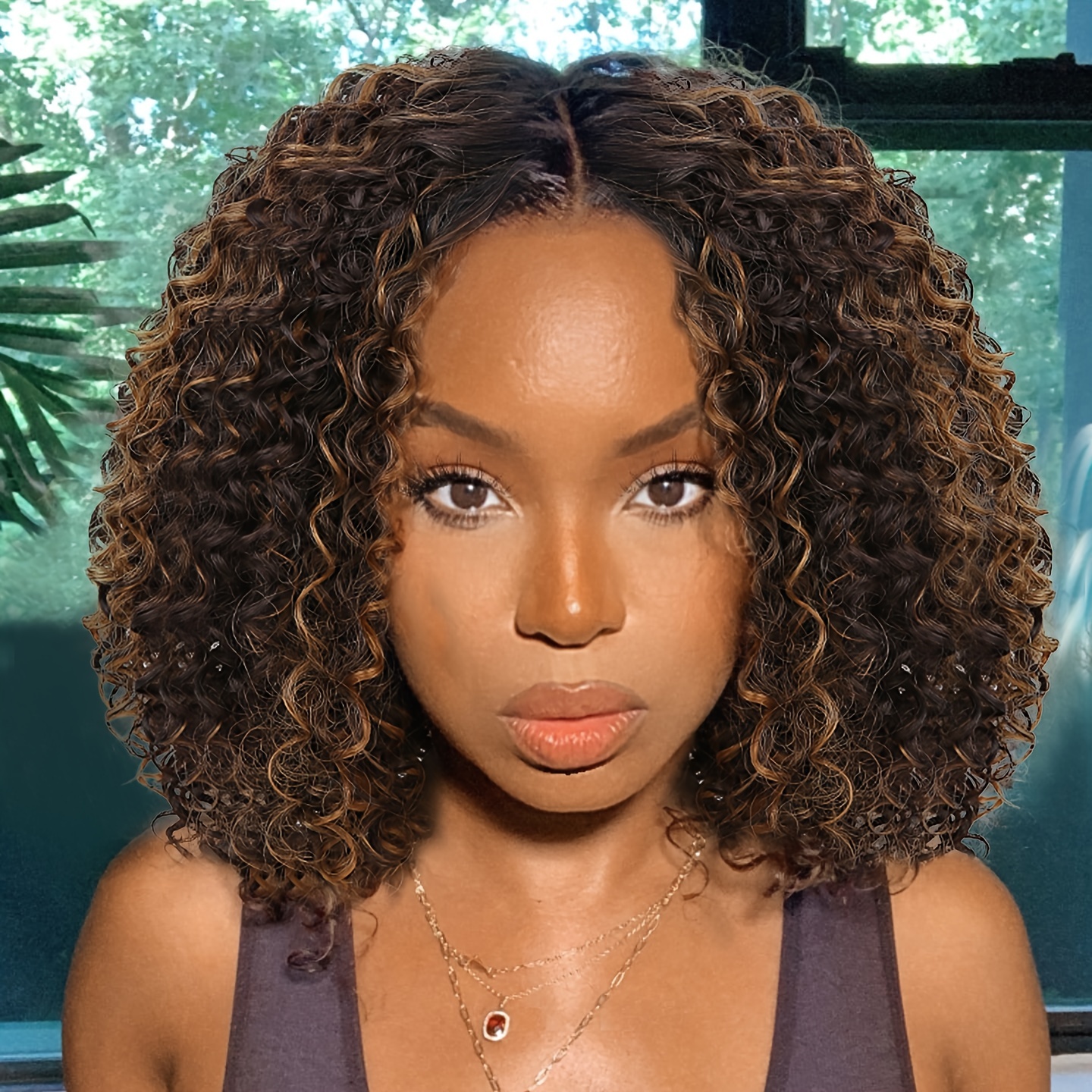 Lace Front Short Afro Wigs Synthetic Fiber Temu