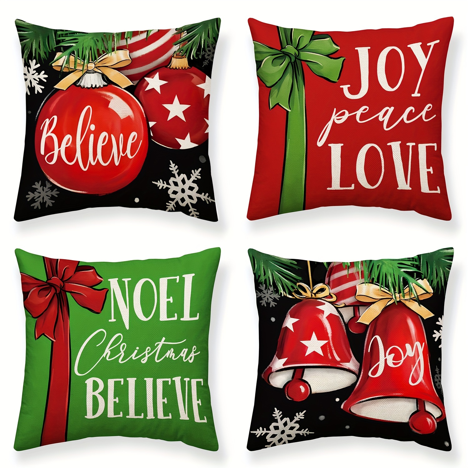 Christmas Pillow Covers 45x45cm Set Of 4 For Christmas Decorations Green  Buffalo Plaid Grinch Christmas Pillows Winter Holiday Throw Pillows  Christmas