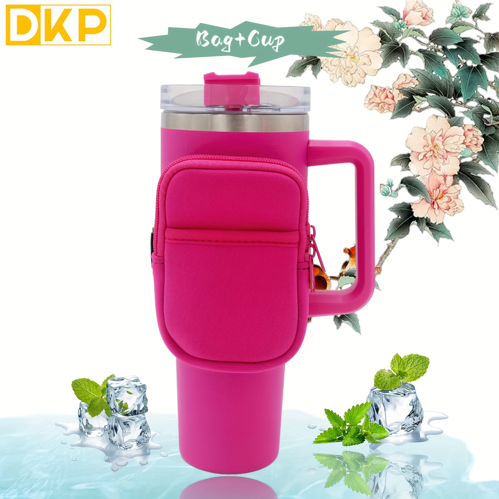 Dkp 40oz Wasserflasche Handtasche, Tragbarer Kreativer Isolierter Becher  Griff Strohhalm, Großer Fassungsvermögen 304 Edelstahl-auto-cup-sport-wasserflasche  Outdoor-camping-reisen, Urlaubsgeschenk, Geburtstagsgeschenk, 90 Tage  Käuferschutz