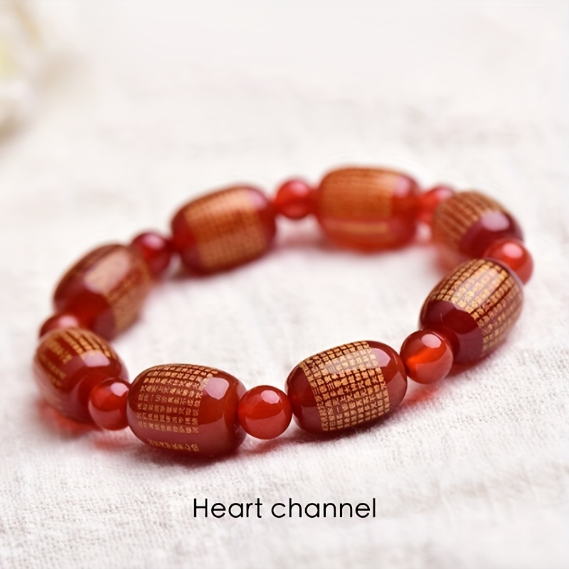 Agate Bead Hand String Bracelet Red Two Colors Gift Father