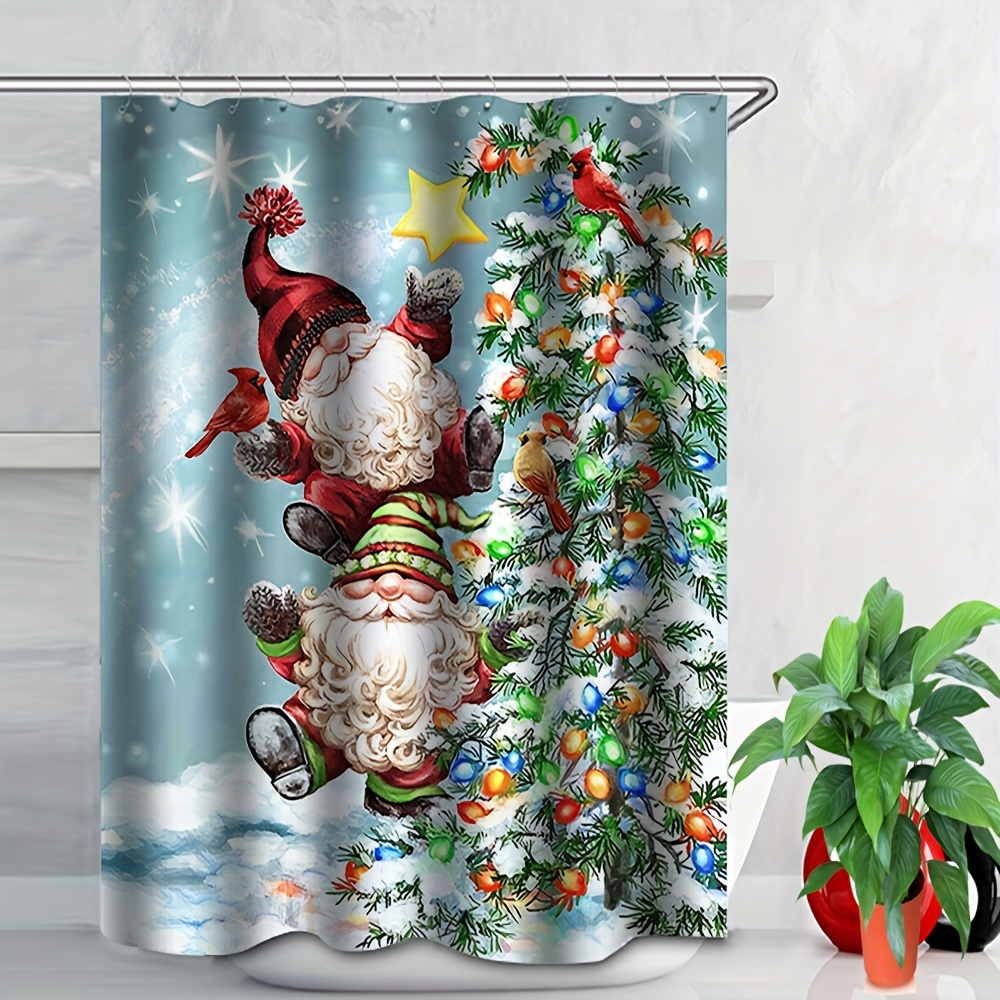 Grinch Christmas Shower Curtain for Bathroom Waterproof Decoration