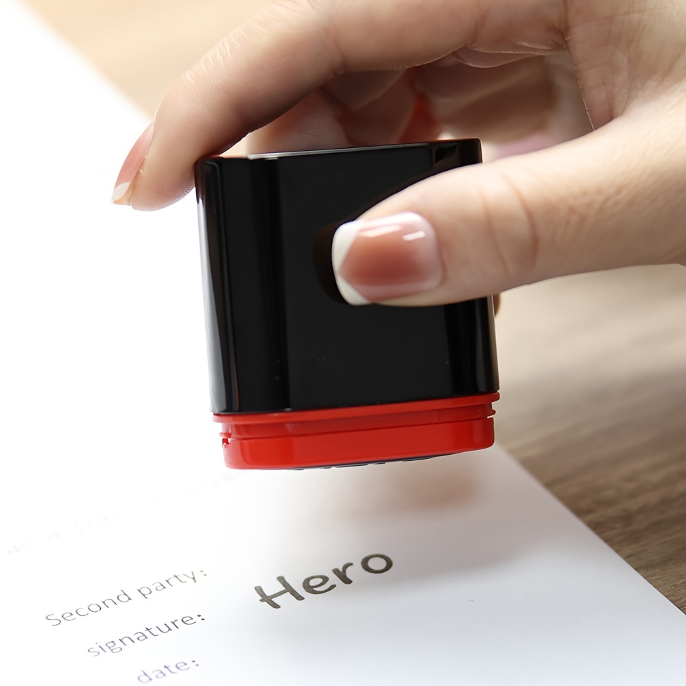 Custom Signature & Name Stamp With Personalized Text/ - Self-inking Ink Pad, Permanent Ink Suitable For Office,, Events - Portable Stamp For Labels, Records, Certificates (no Mess,)