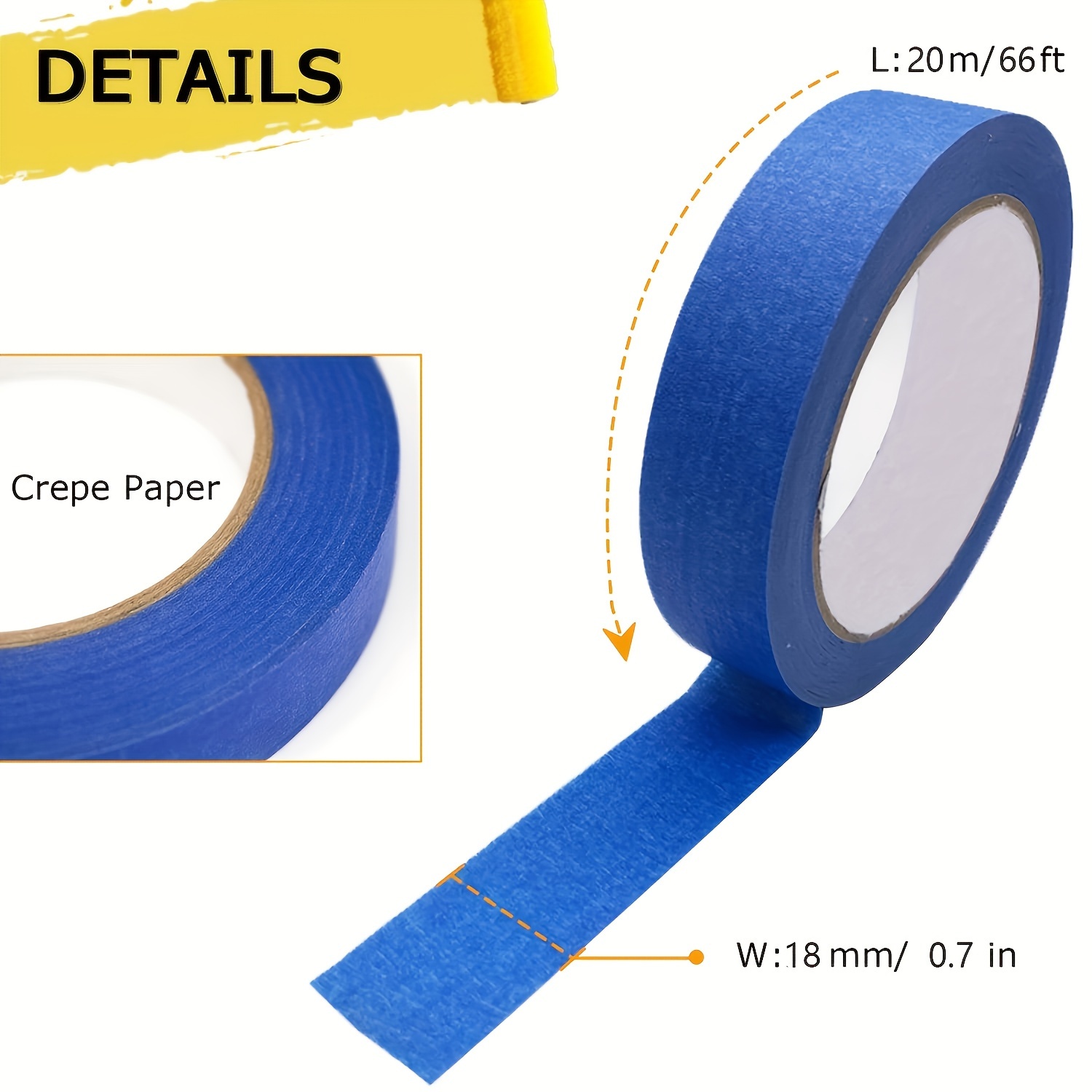 Blue Masking Tape Decorative Tape Painting Tape Scrapbooking - Temu