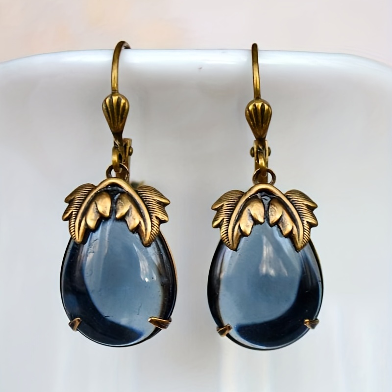 

2pcs/pair ' Creative Faux Gemstone Inlaid Pendant Earrings Fashion Jewelry Earrings