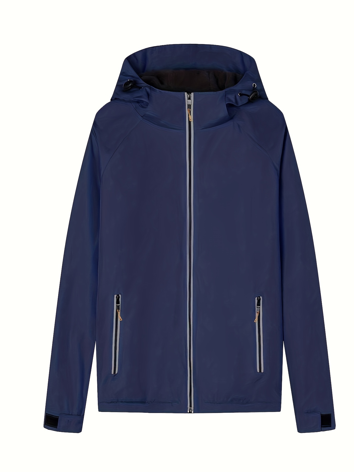 Fleece Liner Hooded Outdoor Jacket With Zipper Pockets
