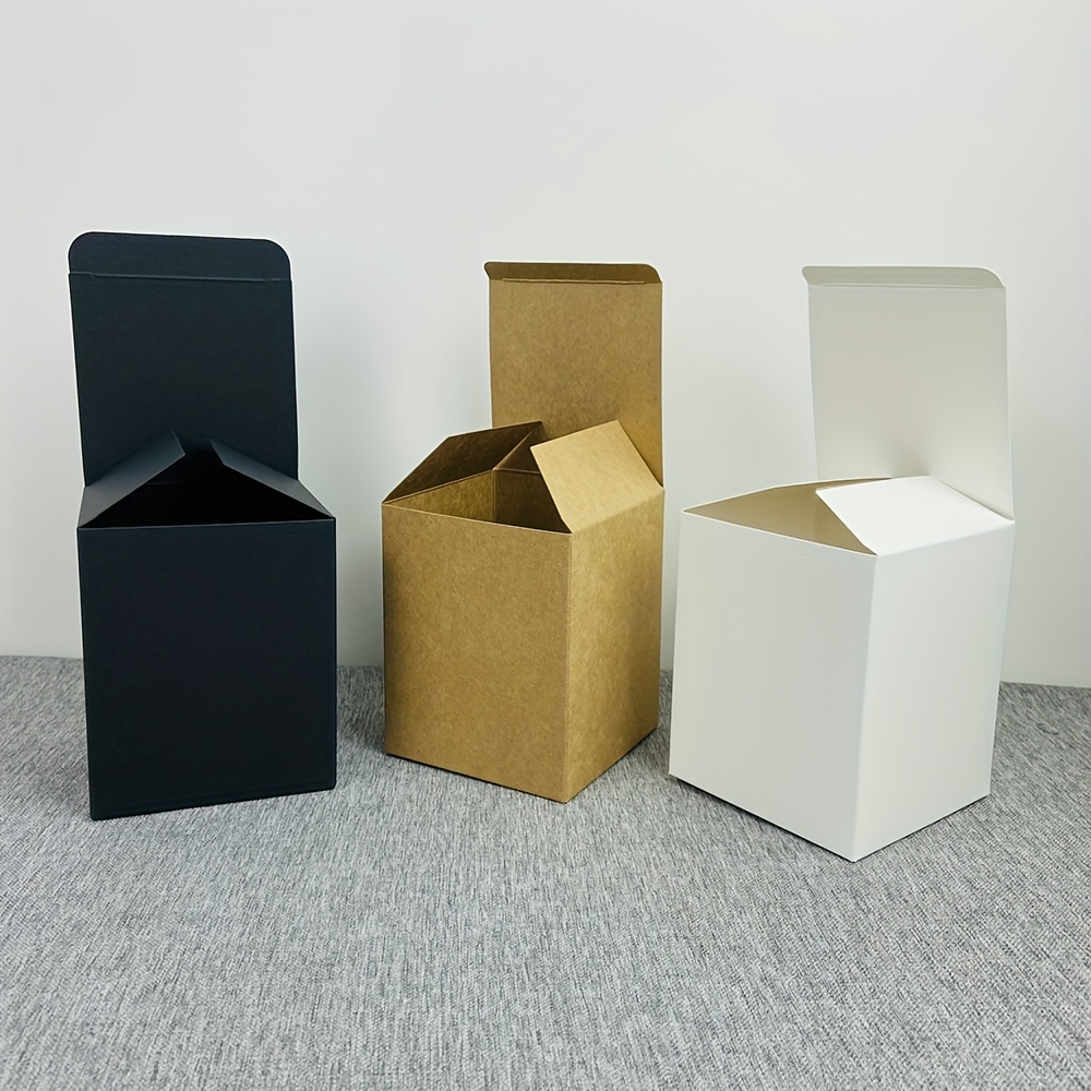 

10pcs, Black Paper Box, White Box, Kraft Paper Box, Gift Box, Christmas Halloween Box, Holiday Box, Thickened And Hardened Material, 105x105x130mm