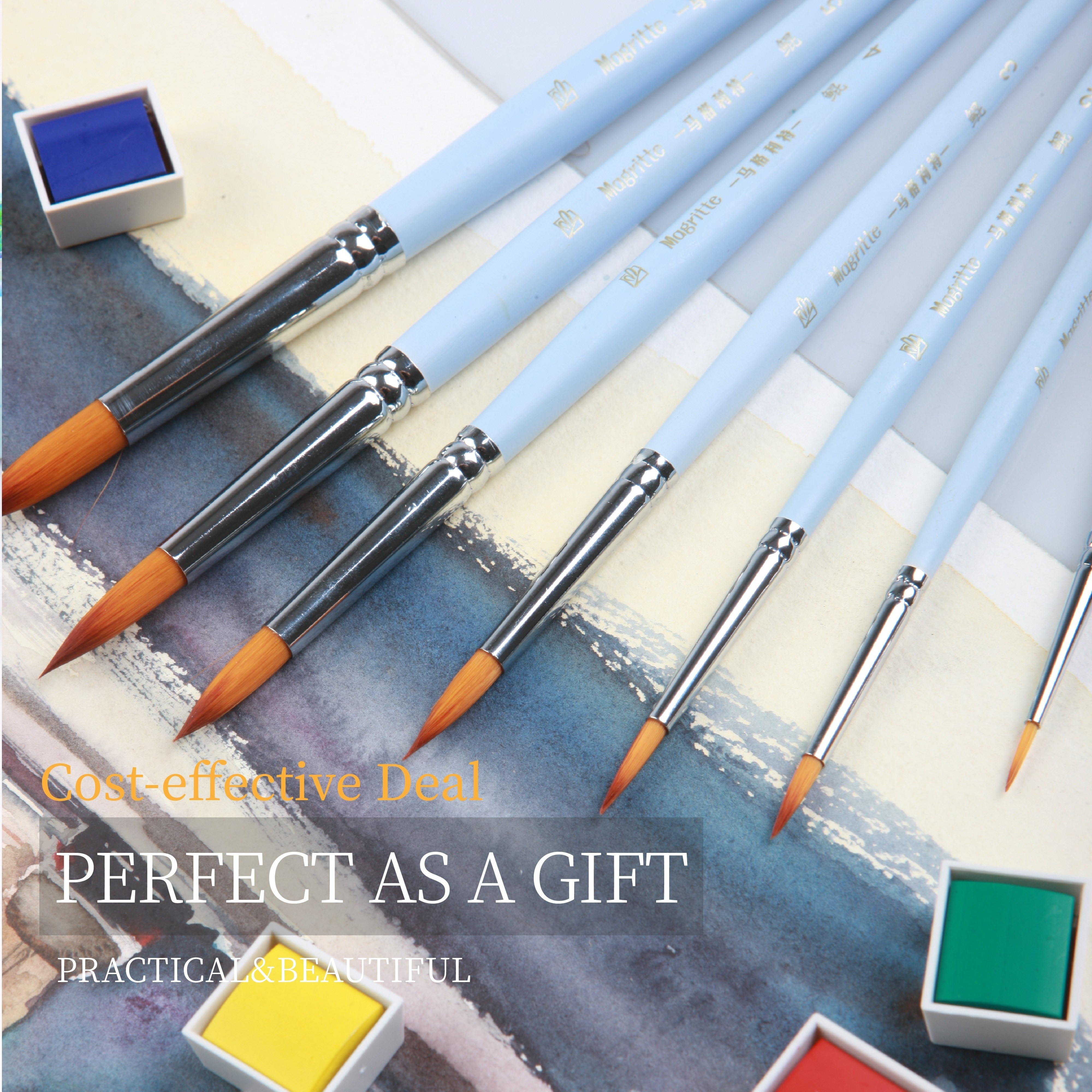 BOXUN Round Watercolor Paint Brushes Set - Professional 12 Piece Gouache  Paint Brushes for Artist, Acrylic, Gouache, Oil, Miniature,Model, Face