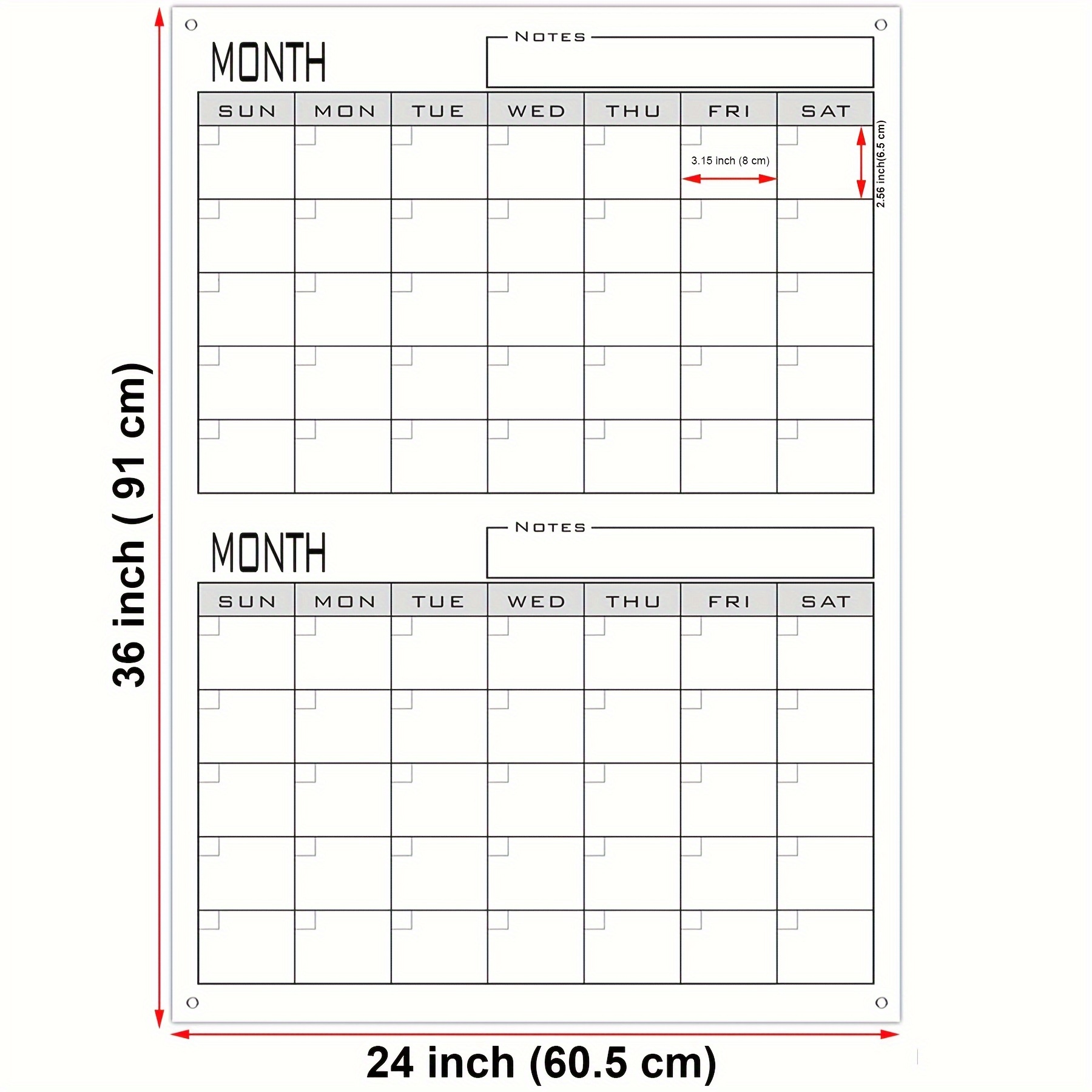 Large Dry Erase Monthly White Board Calendar Wall Jumbo - Temu