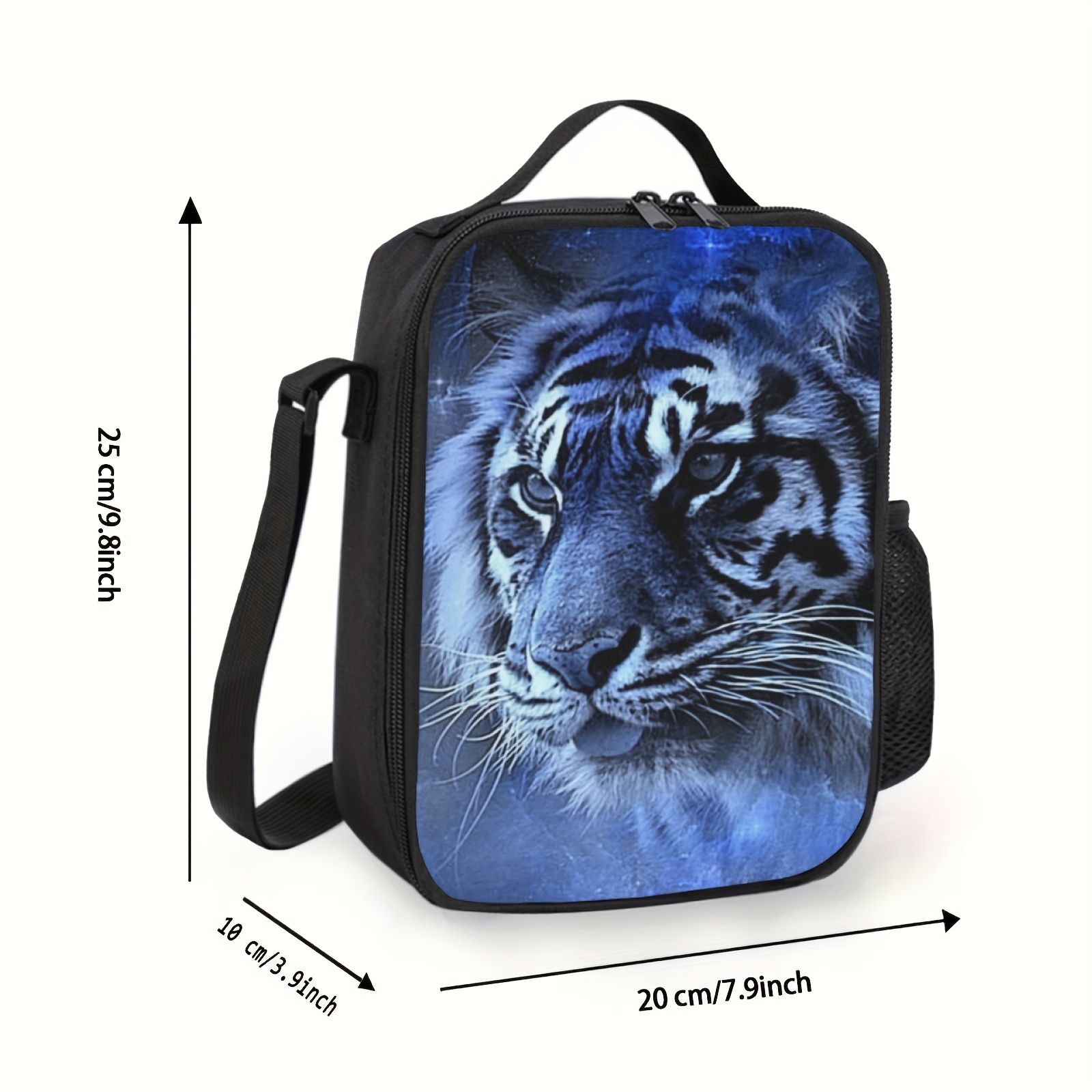 Cool Boy Tiger Head Leopard Print Lunch Bag Insulated Lunch - Temu