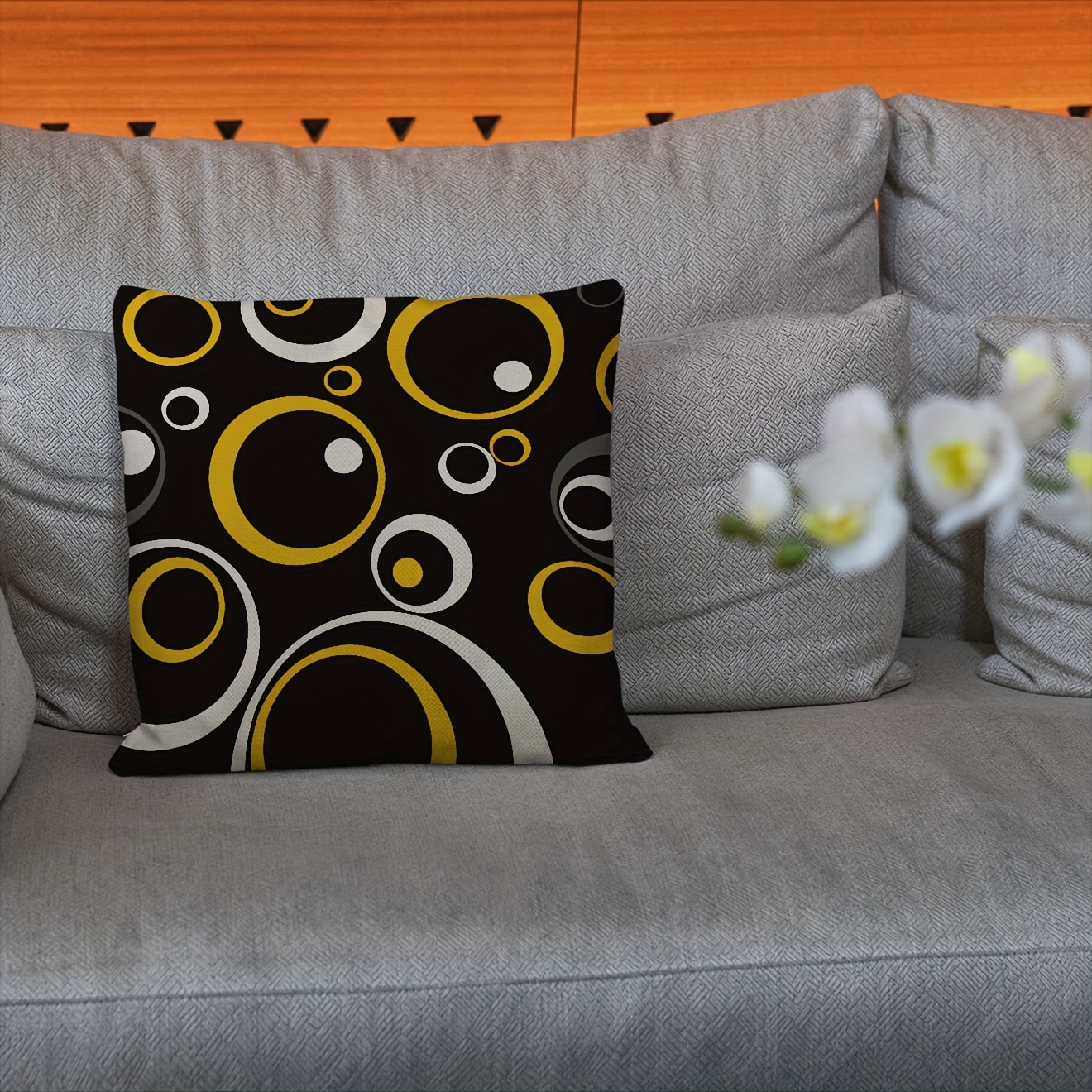 Yellow and Gray Pillow Coverabstract Pillow Casedecorative