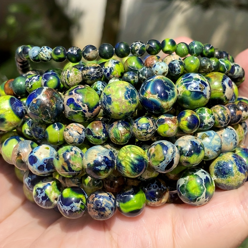 Natural Stone Beads Blue Red Sediment Jaspers Turquoise Beads For