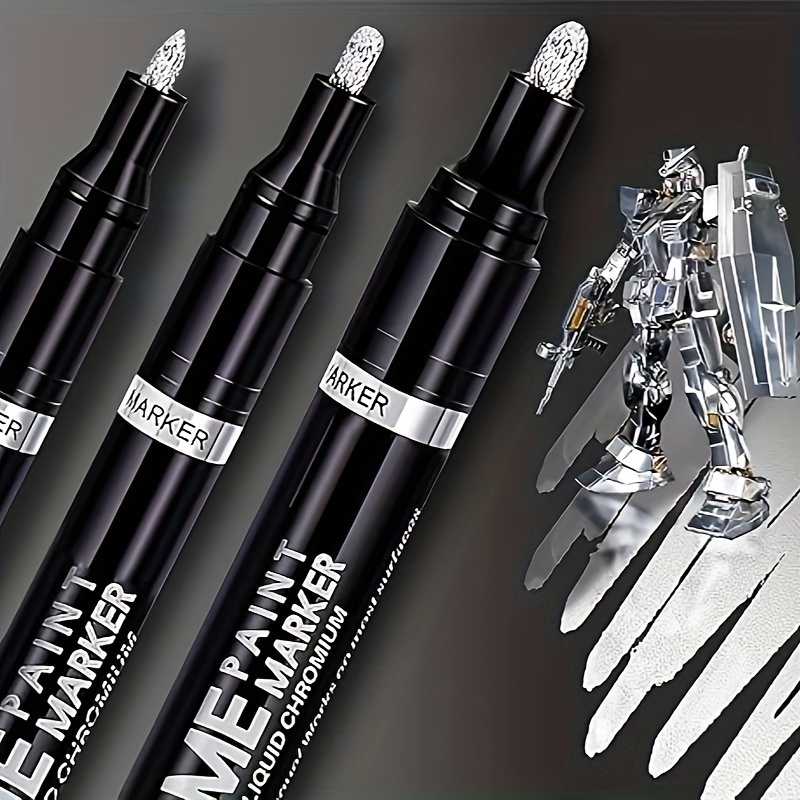Guangna Liquid Mirror Marker Silver Marker Pen DIY Reflective Paint Pens  Mirror Markers Chrome Finish Metallic Art Craftwork Pen