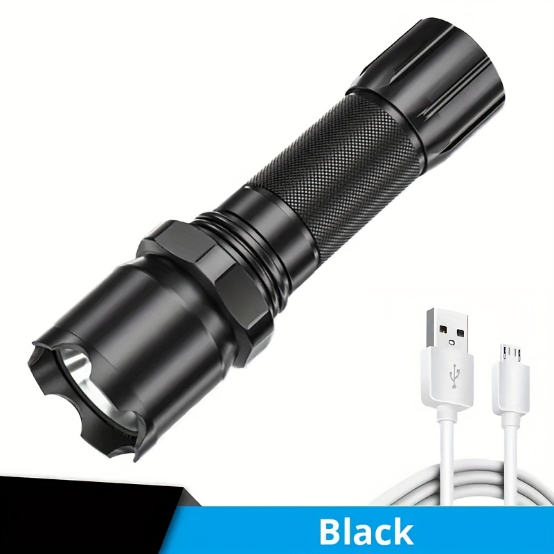 Mini Usb Rechargeable Led Flashlight With Built in Battery - Temu