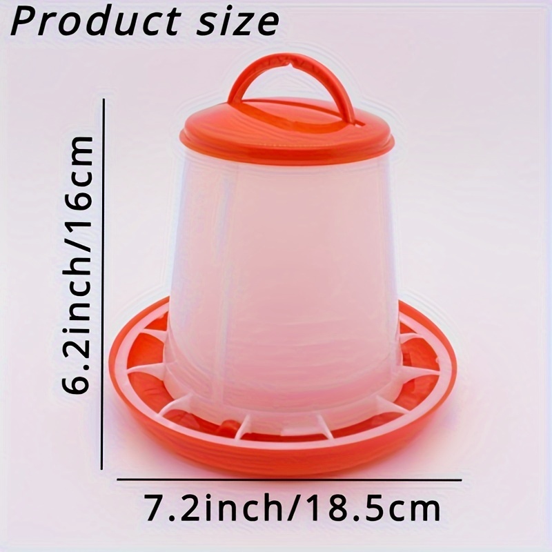 TEMU 2pcs Poultry Feeder Pail Feeder Feed And Automatic Poultry Feeder Pail 3.31lb Feeder Bucket Tool Plastic Food Feeder Chick Hen Poultry Lid Handle Feeding Watering Supplies