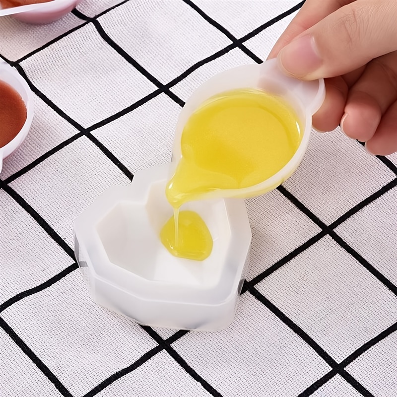 2pcs Handmade Jewelry Diy Crystal Glue Resin Silicone Cup & Slot For Mixing  And Adjusting Adhesive