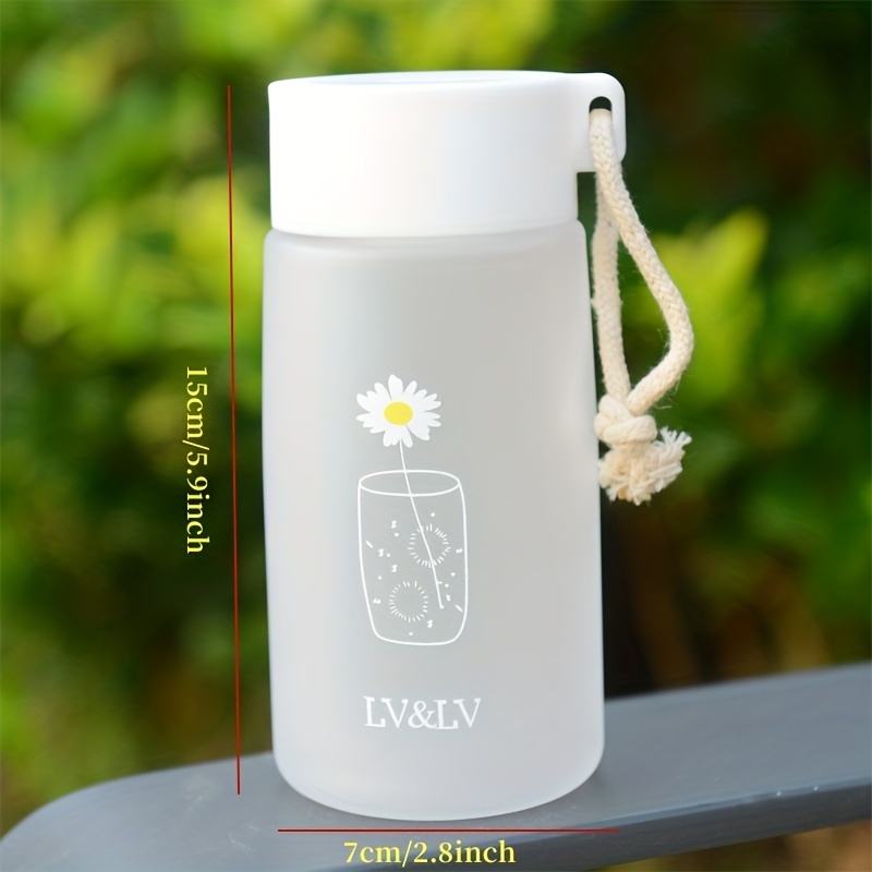 Kawaii Daisy Frosted Glass Bottle (500ml)