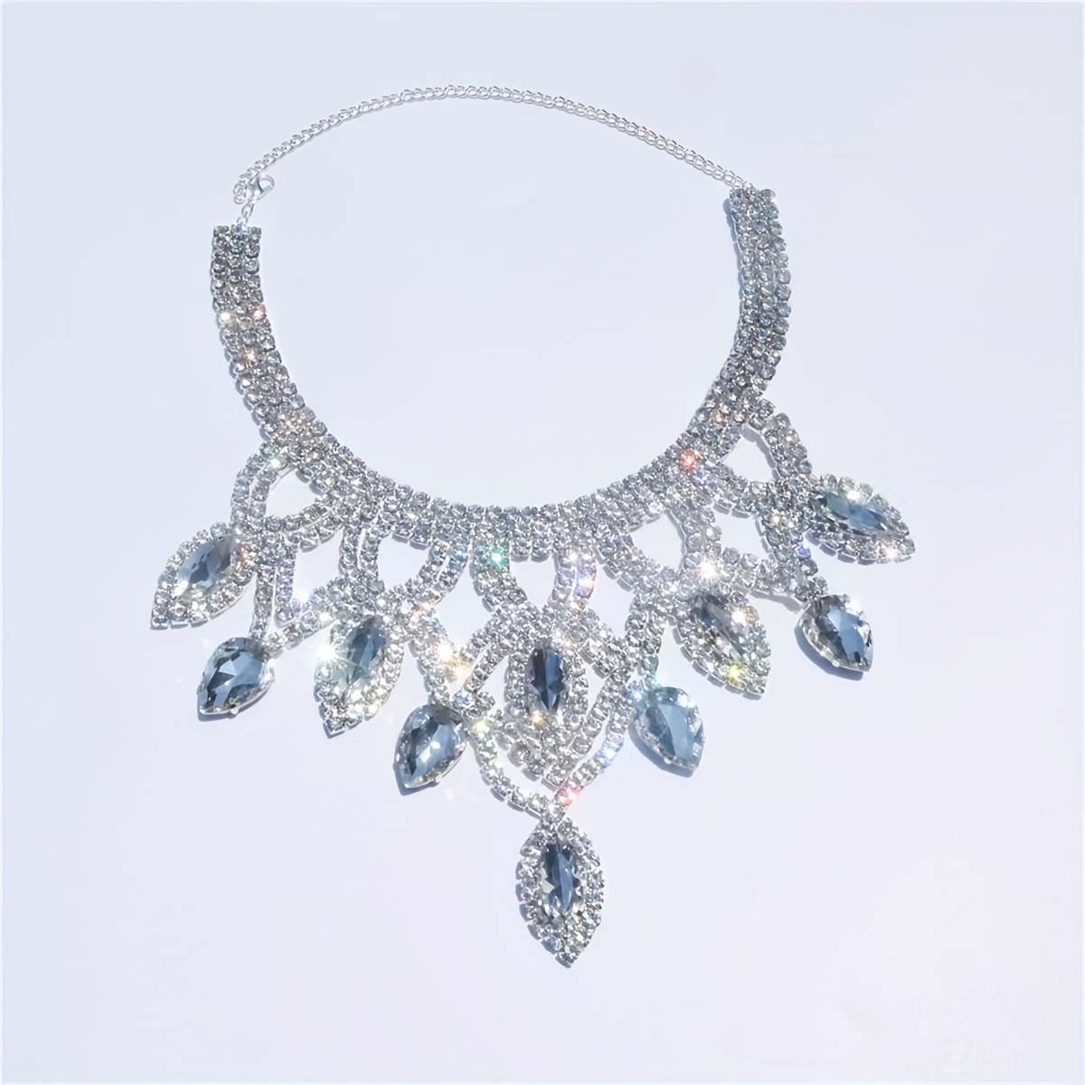 Exquisite Luxury Multilayer Rhinestone Statement Necklace - Temu Canada