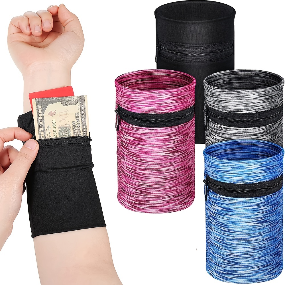 Portefeuille de poignet Poche de poche de poche de fermeture éclair pour  femmes hommes, bracelet de sport universel Sweatbands Support de téléphone  portable pour l'entraînement d'exercice