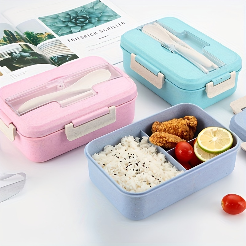 3 Layer Lunch Box Spoon Fork Dinnerware Bento Box Set Food Storage Microwave