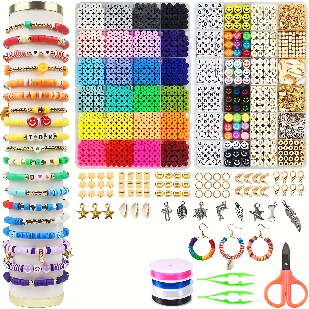 Diy Jewelry Making Kit With Polymer Clay Beads Mixed Pony - Temu