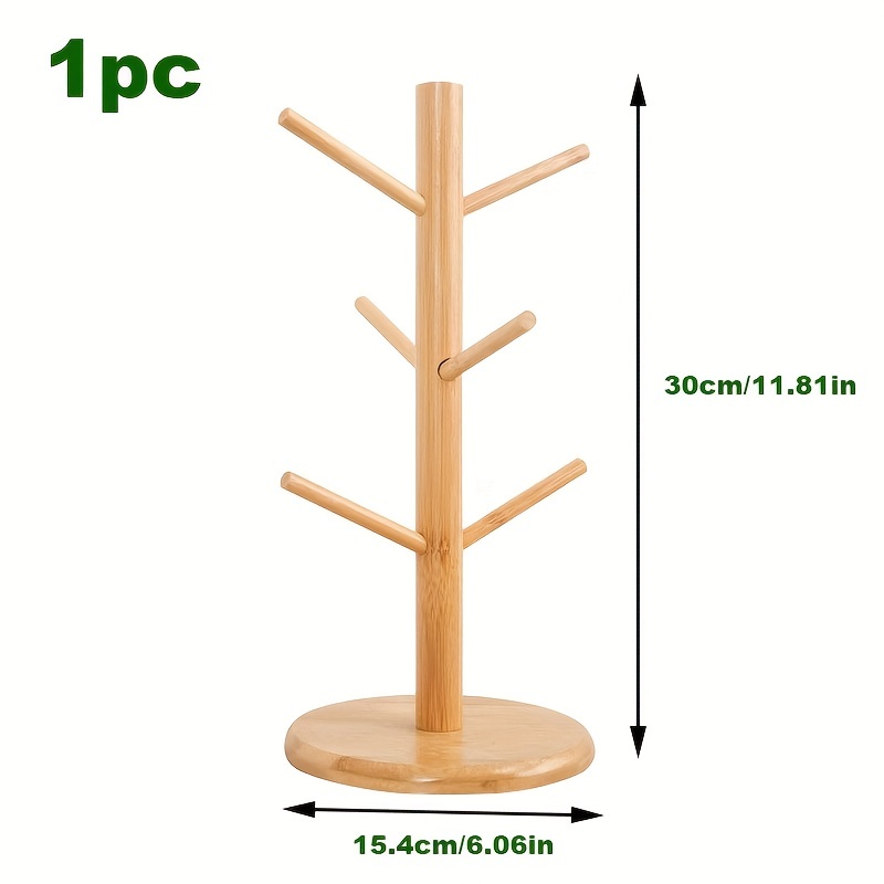 1pc Soporte De Madera Para Tazas Con 6 Ganchos Soporte - Temu Chile