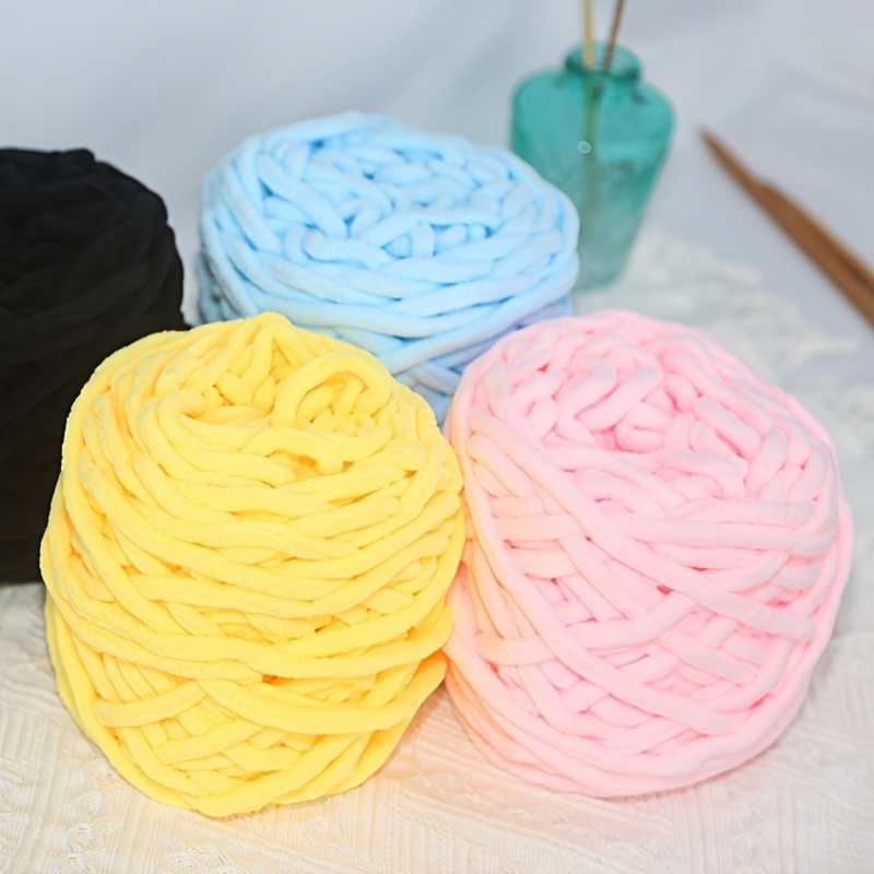 Chunky Yarn, 1Pcs Polyester Blanket Yarn for Crocheting Scarf Hats (Mixed  Cyan)