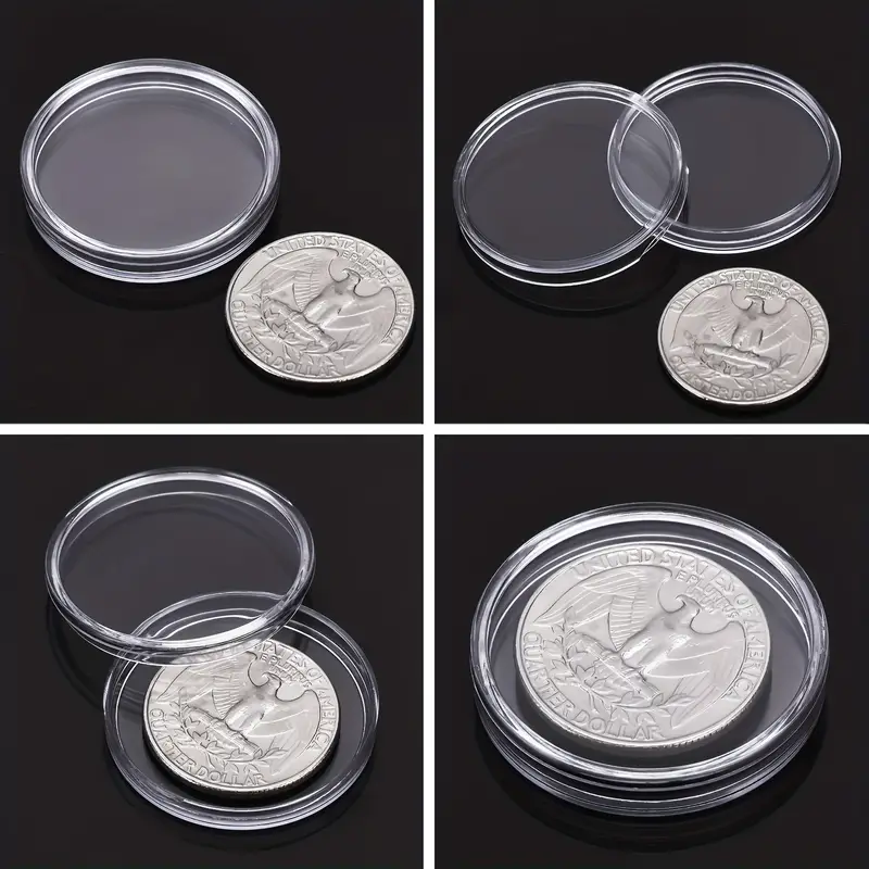 Coin Storage Box Round Plastic Holder With Organizer Box For - Temu