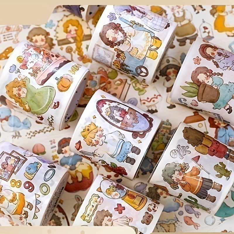 Washi Tape Set Hand Account Tape Cute Cartoon Character Cute - Temu