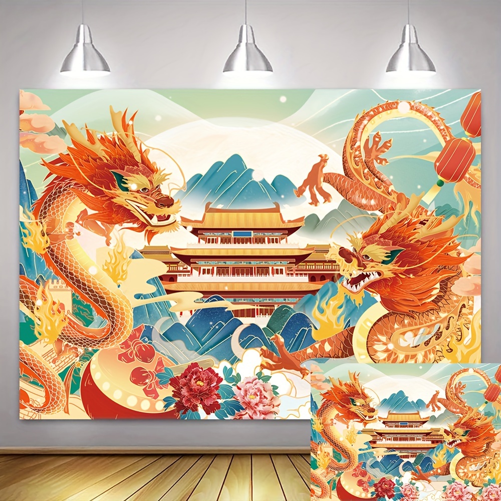 Dragon Theme Spring Festival Chinese New Year Red Party - Temu