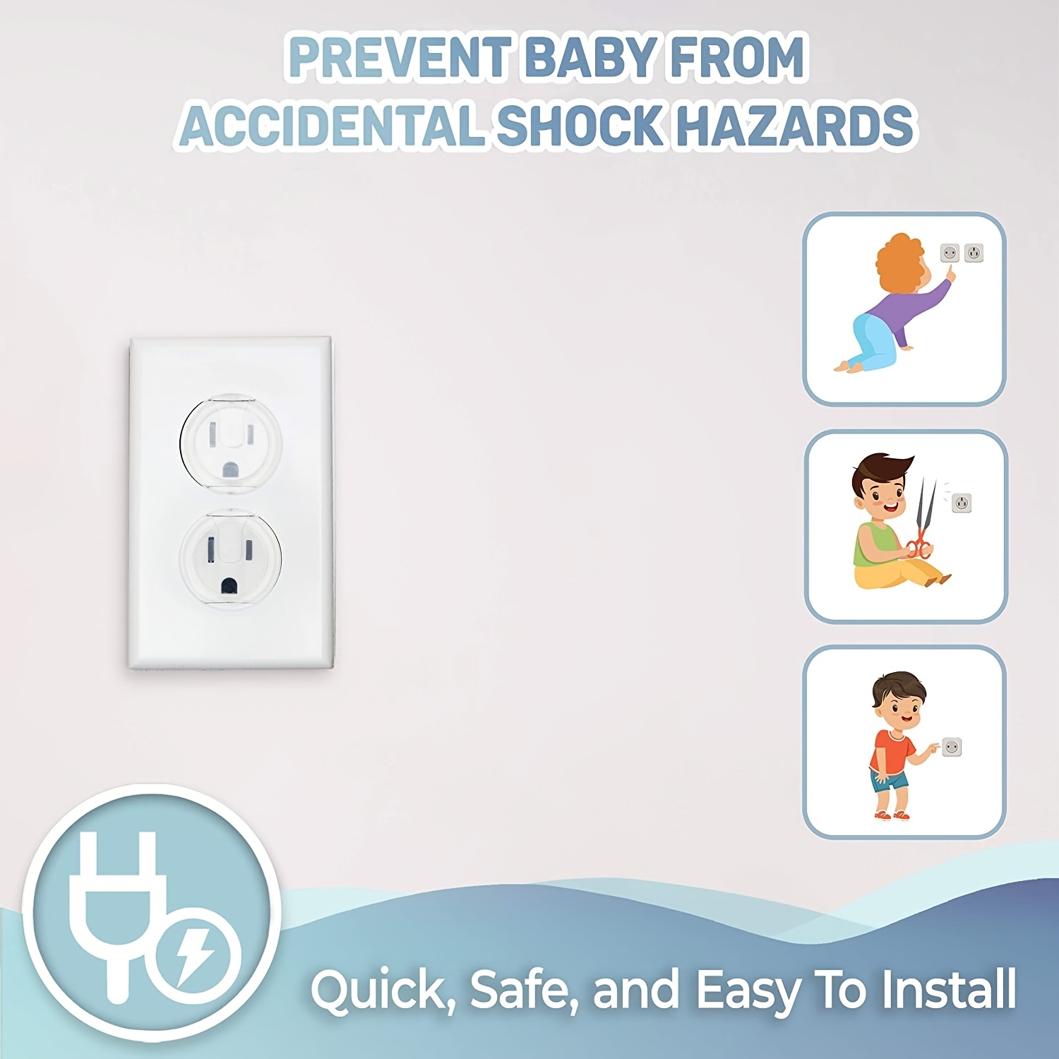 Tapas de enchufe para enchufes eléctricos, cubiertas de enchufe  de seguridad para bebés, 12 unidades : Bebés