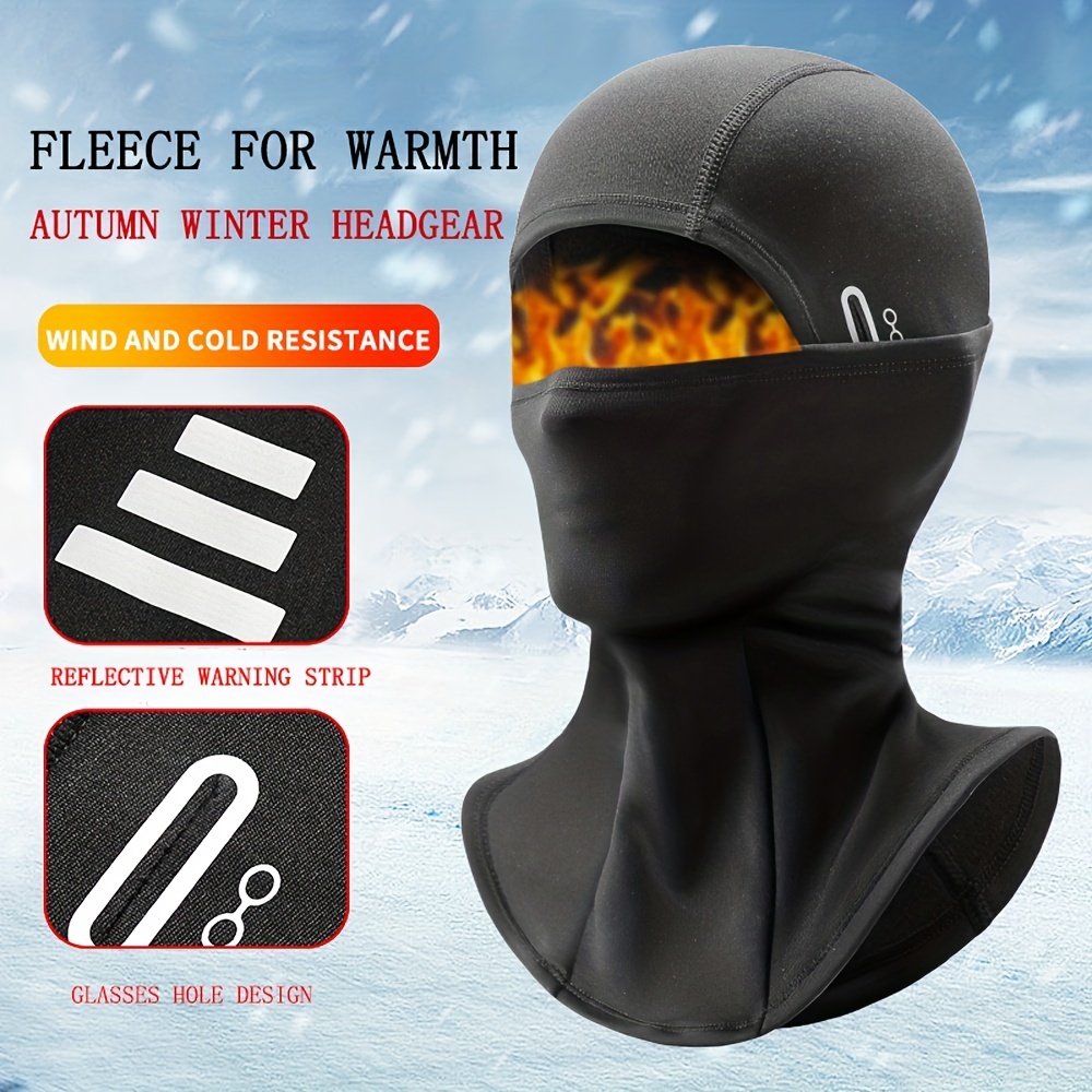 Motorcycle Face Mask Balaclava Ski Mask Cold Weather Thicken Cotton  Windproof Breathable For Men Women Moto Riding Skiing Cycling Helmet Black