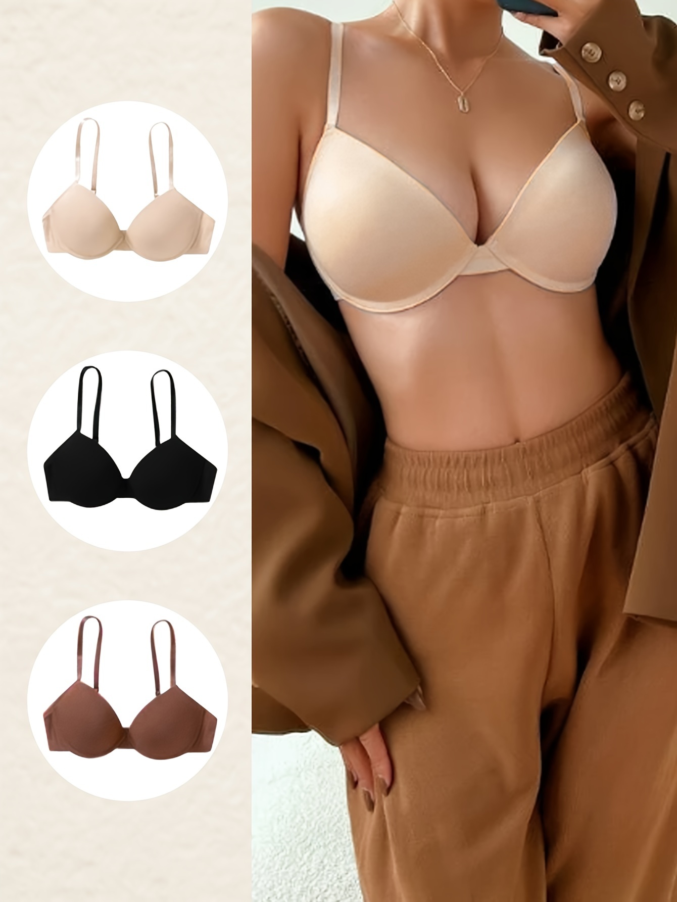 Lastesso  ptime Bras for Women Underwire Sexy Bras Bras for Women  Padded Bra  Warehouse Sale Clearance Returns Beige L at   Women's Clothing store