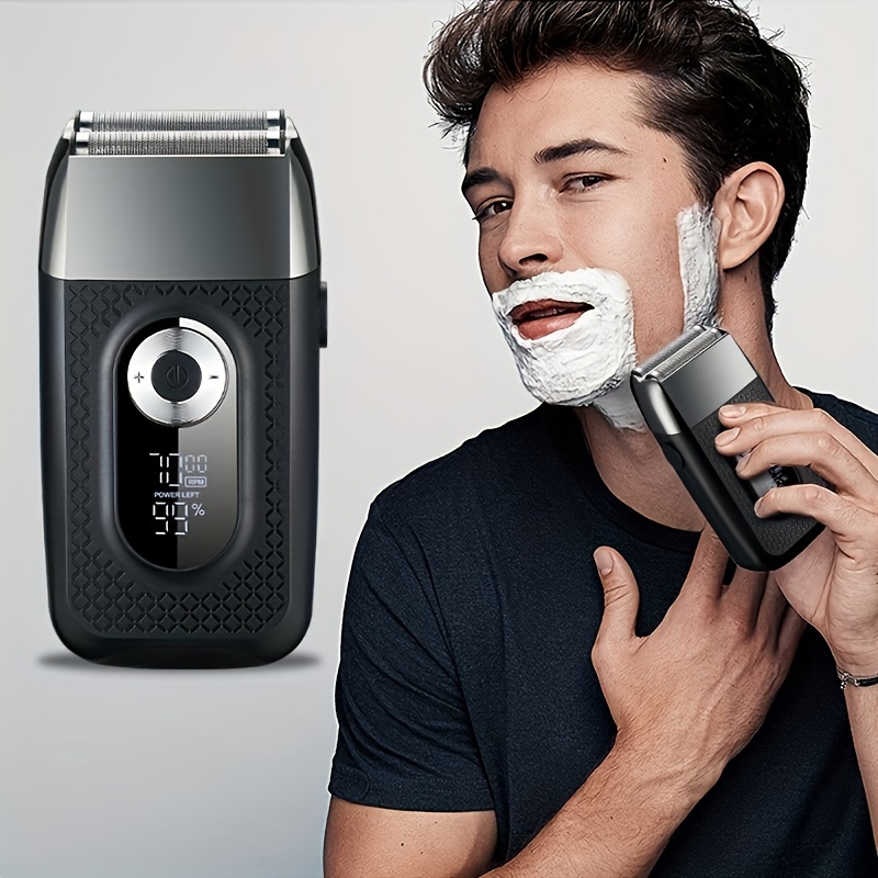  Maquinilla de afeitar eléctrica para hombres, afeitadora  eléctrica inalámbrica recargable 3D rotativa para hombres, afeitadora  húmeda y seca, maquinilla de afeitar impermeable para hombre para : Belleza  y Cuidado Personal