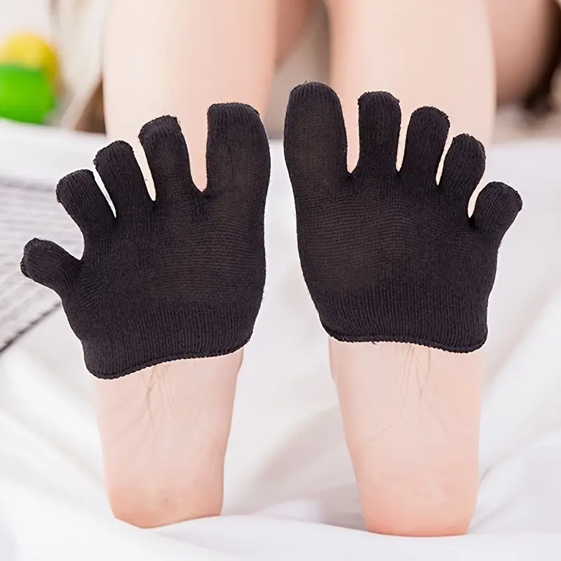Karunanidhi Five Finger Half Socks No Show Liner Socks Women's Half Toe  Cover for High Heels