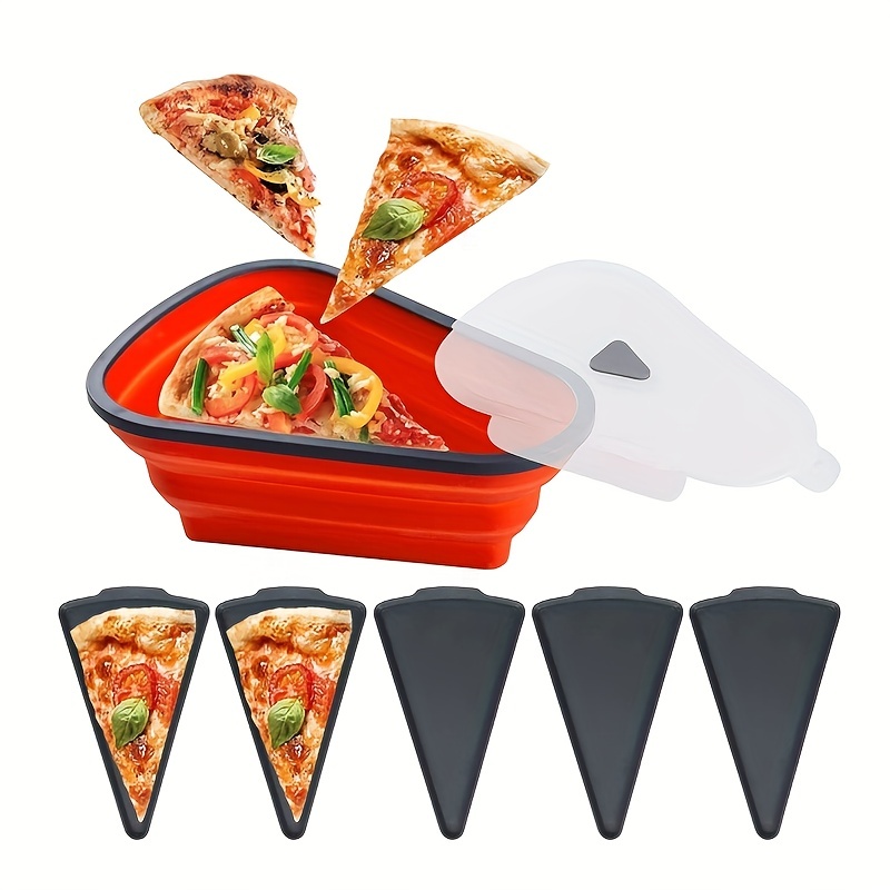 1pc Pizza Container Folding Pizza Container Adjustable Pizza Container Pizza  Crisper Box Triangle Pizza Box Plastic Folding Pizza Box Kitchen Tools  Kitchen Accessaries - Home & Kitchen - Temu