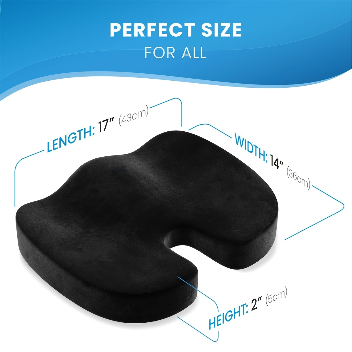  WAOAW Seat Cushion, Office Chair Cushions Butt Pillow For  Car Long Sitting, Memory Foam Chair Pad For Back, Coccyx, Tailbone Pain  Relief