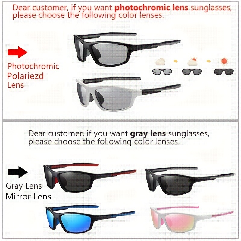 Photochromic Polarized Sunglasses For Outdoor Sport Anti Uv
